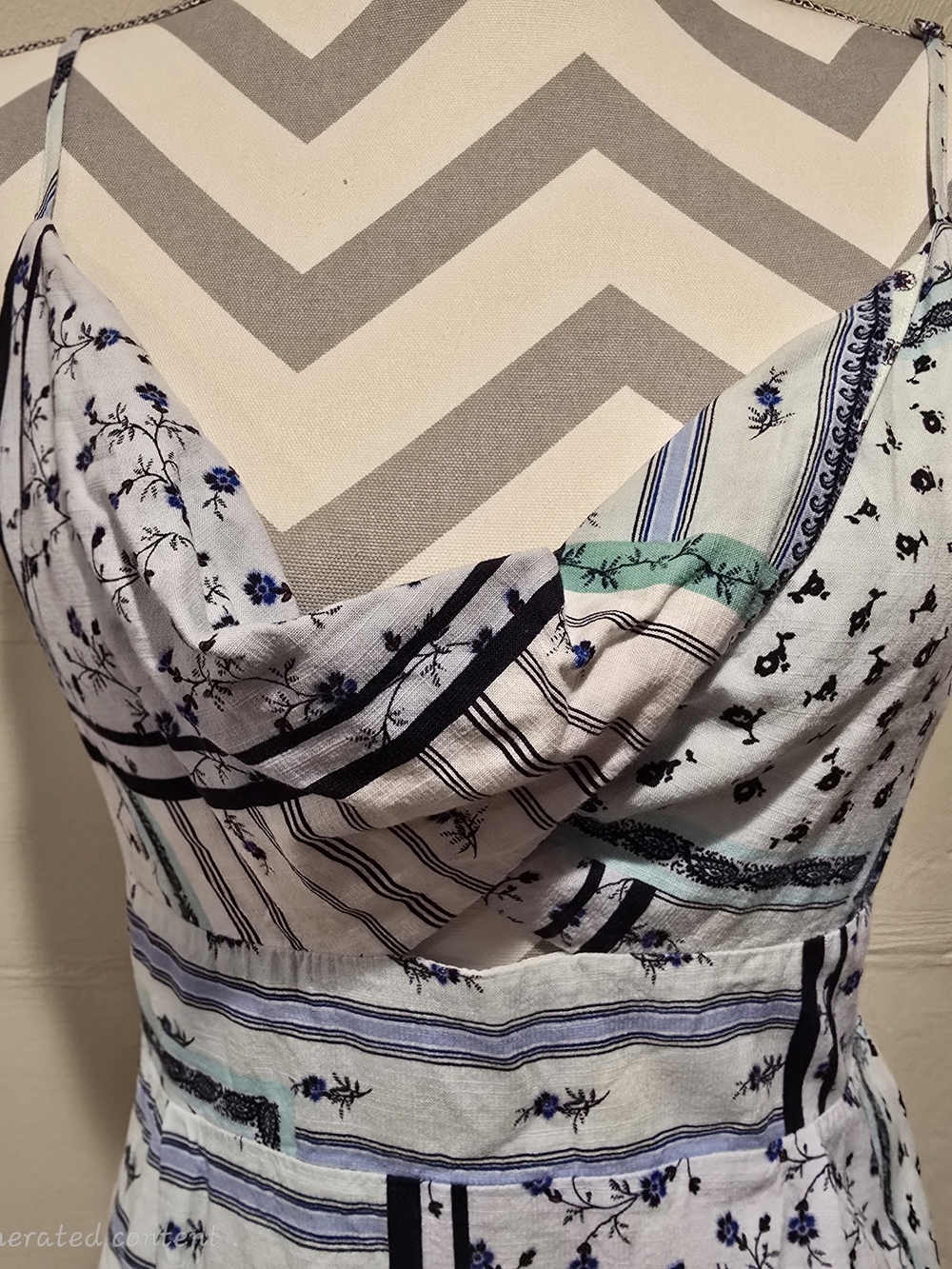 LOFT Patchwork Floral Twist-Cutout Cami Dress Womens 10 Boho Cottagecore. - Picture 2 of 12